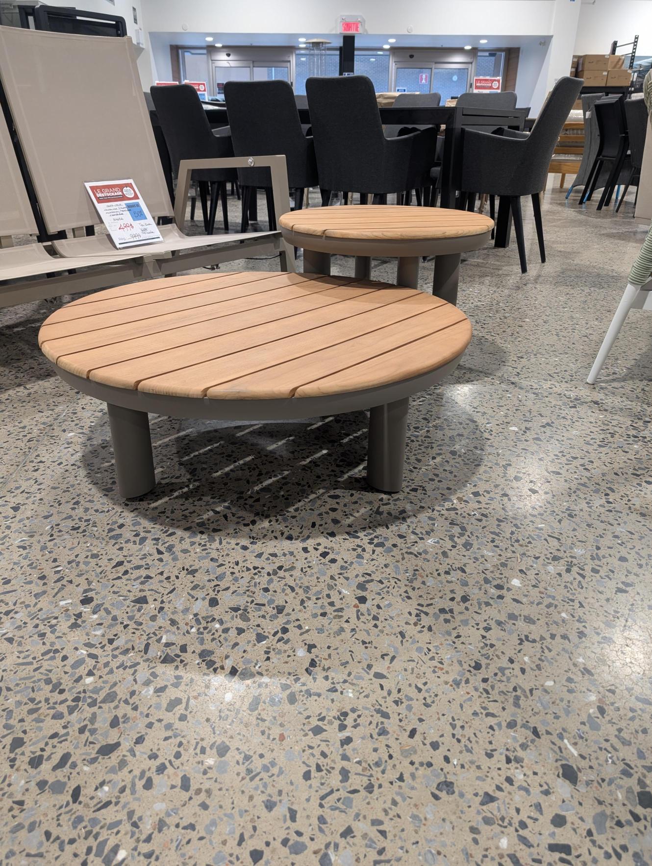 Ensemble 2 tables à café en teck - Démonstrateur avec imperfections - Image 2