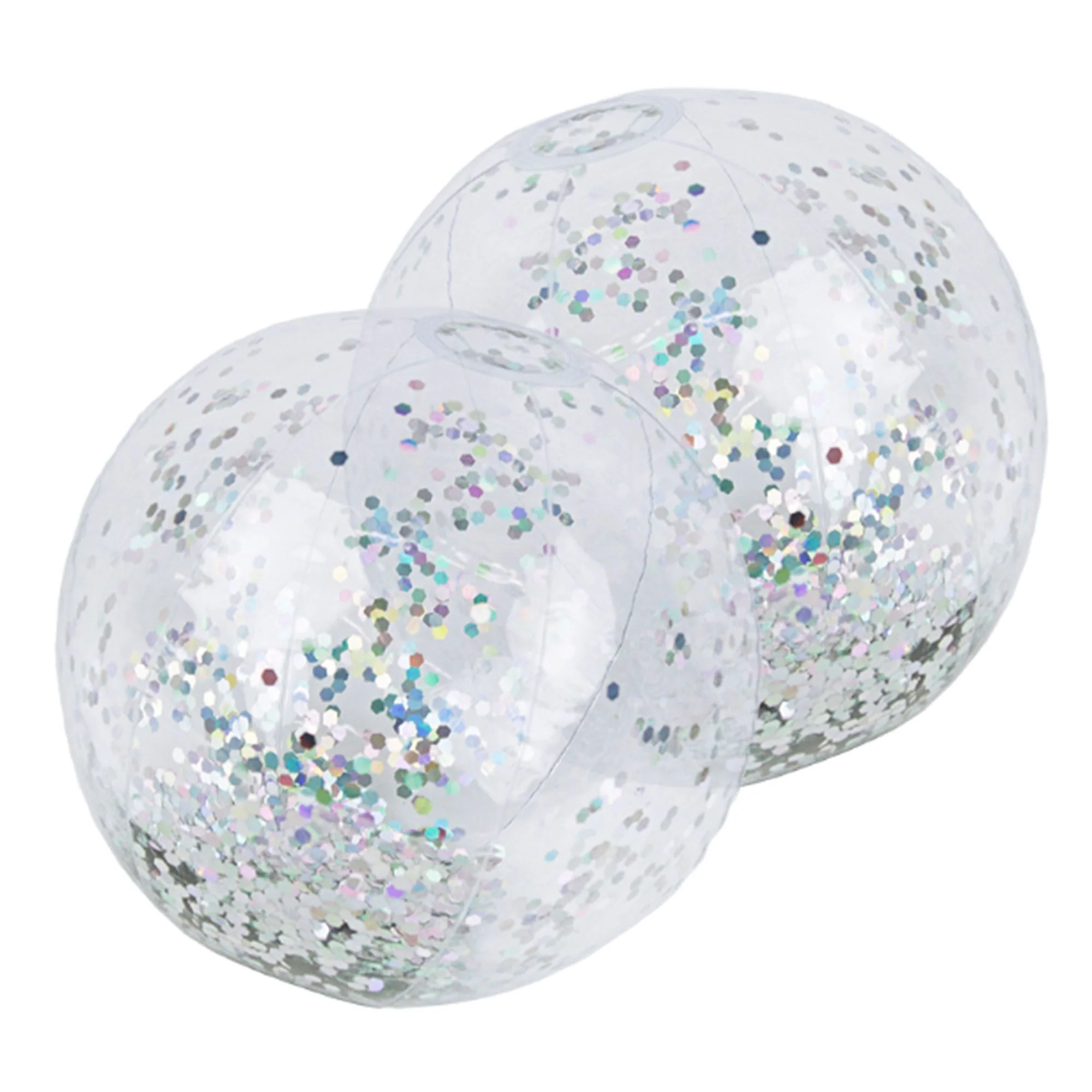 Balle de jeu pailletée argentée (2x)
