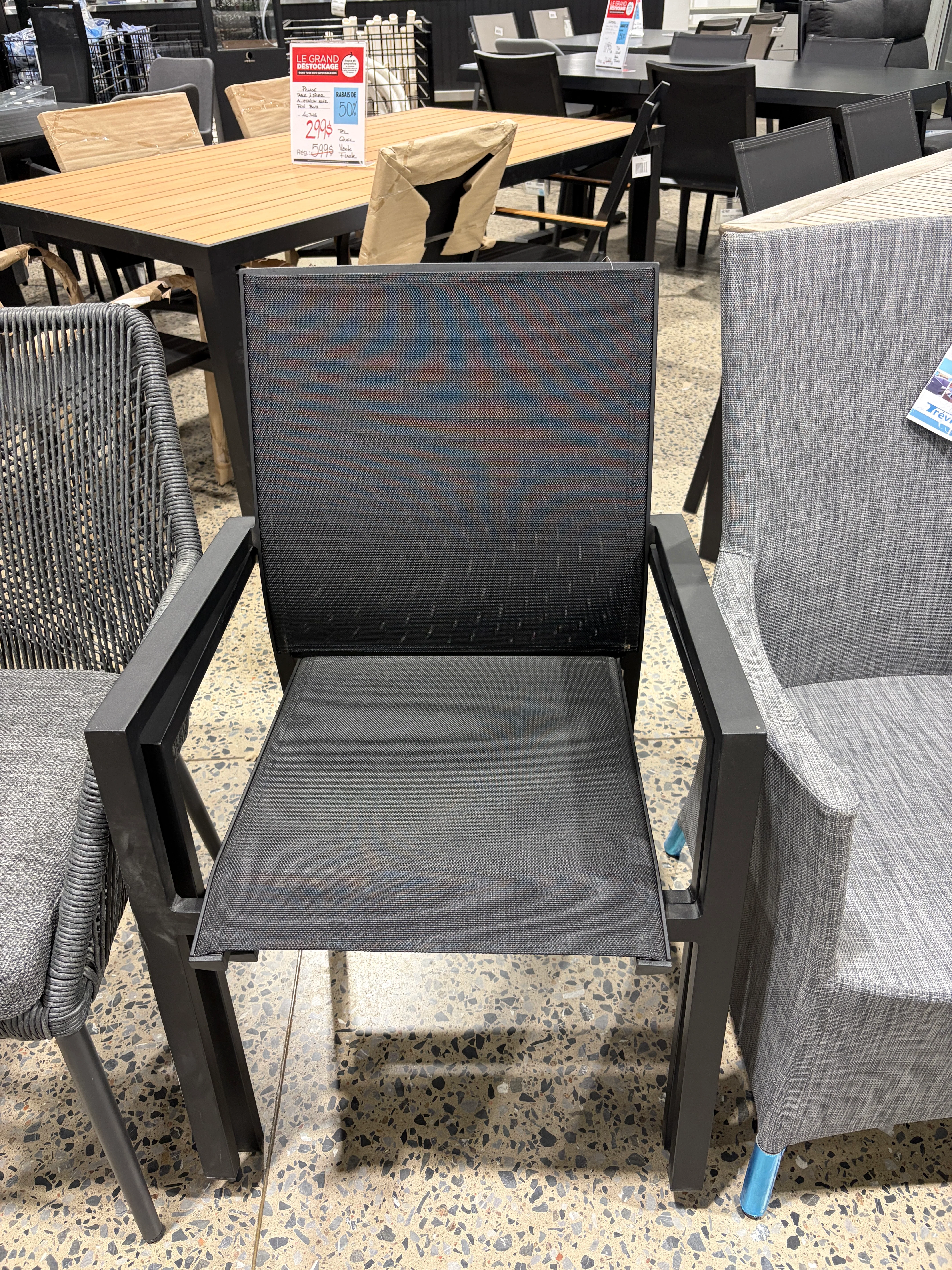 Chaise Oxford noir - Démonstrateur avec imperfections