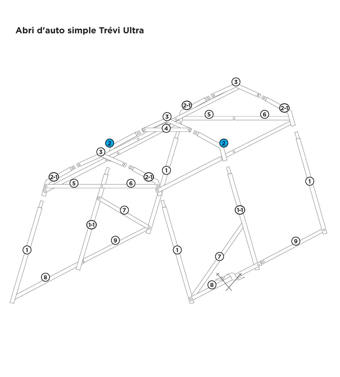 # 2 Coin arche 52 3/4 2 trous