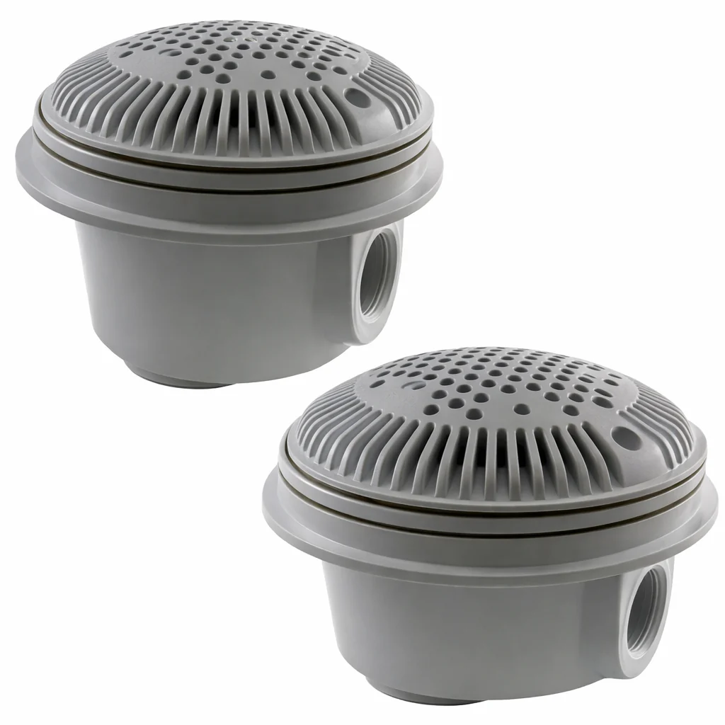 Ensemble drain de fond gris foncé Hayward WG1048AVDGRPAK2 pour piscine creusée