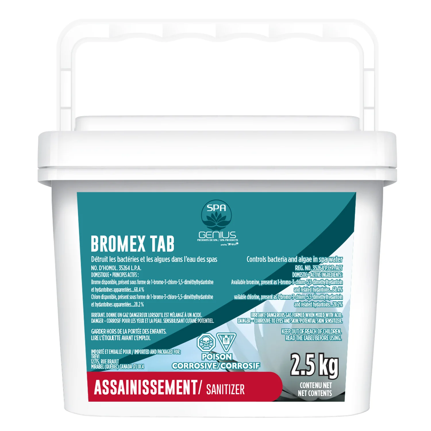 Pastilles de brome Bromex tab 2.5 kg à dissolution lente pour spa
