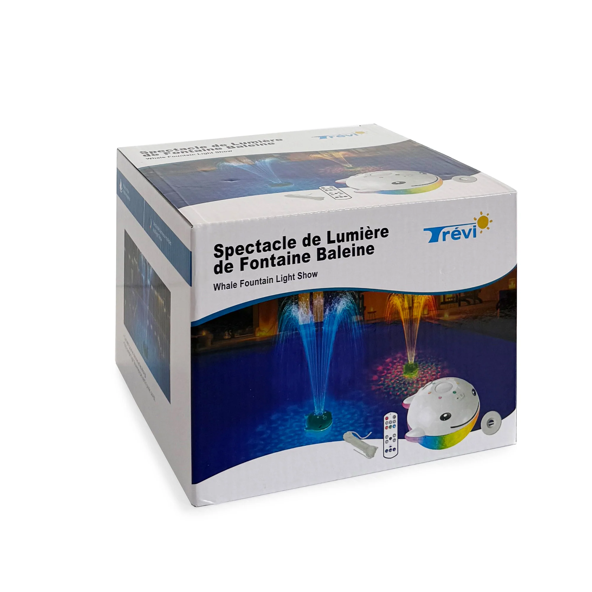 Fontaine et lumière en forme de baleine