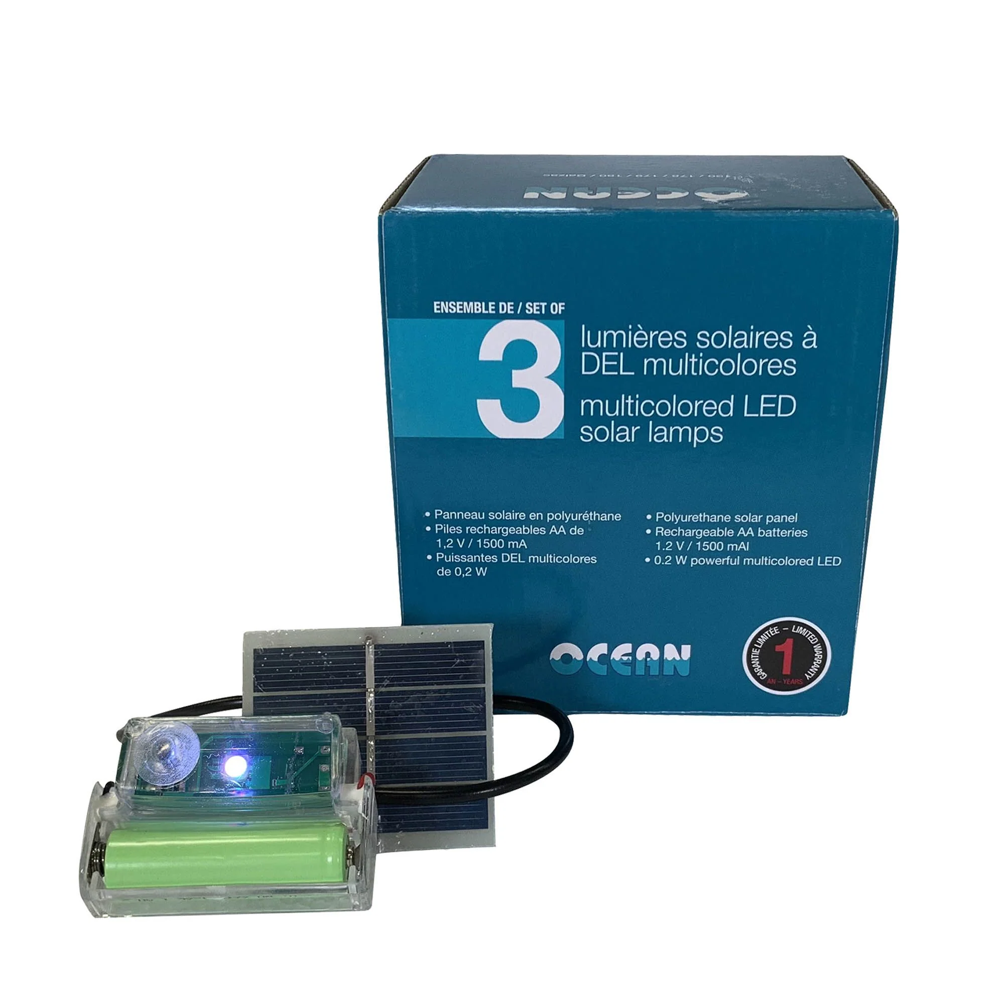 Lumières solaires à DEL multicolores