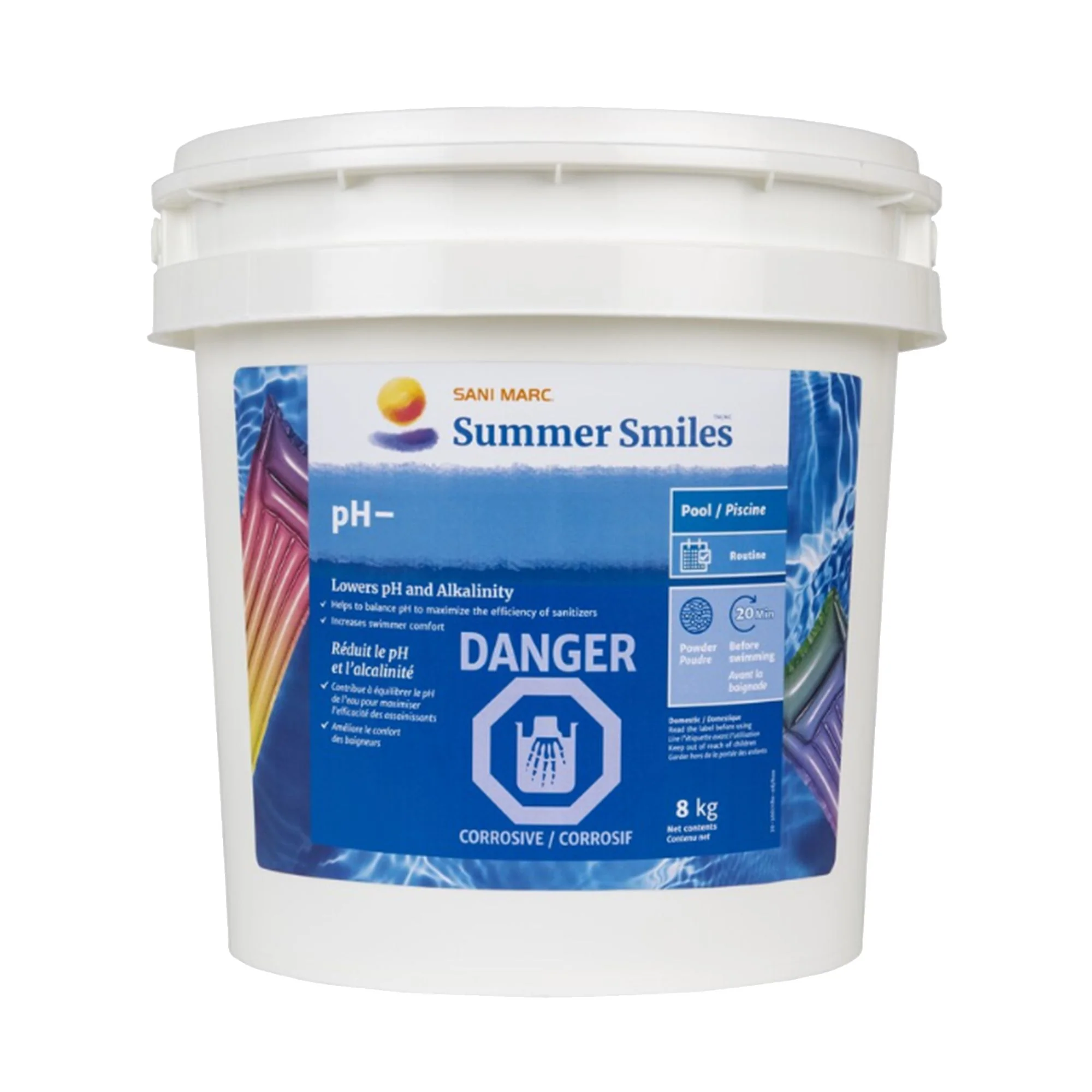 PH pour la piscine - pH minus Summer Smiles (8kg)
