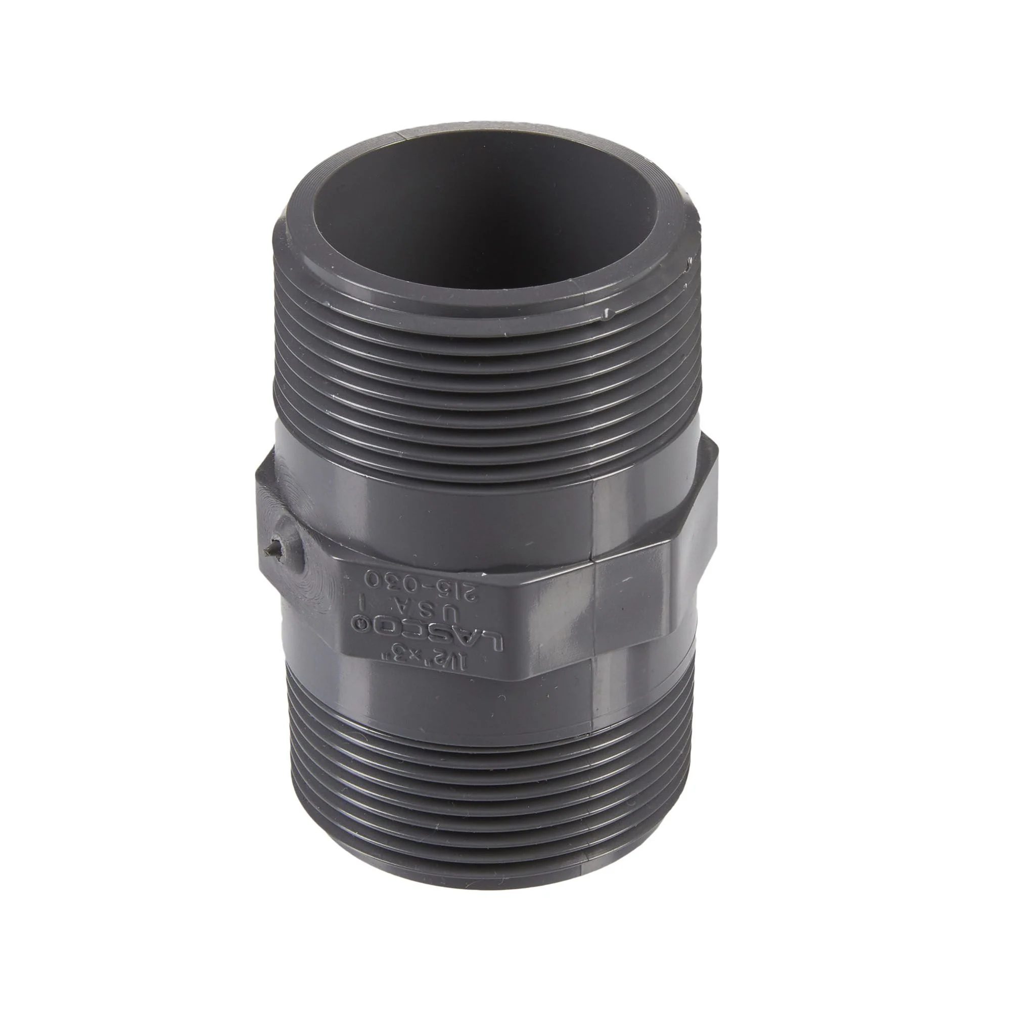Raccord extension 1 1/2" X 3" male visse pvc gris